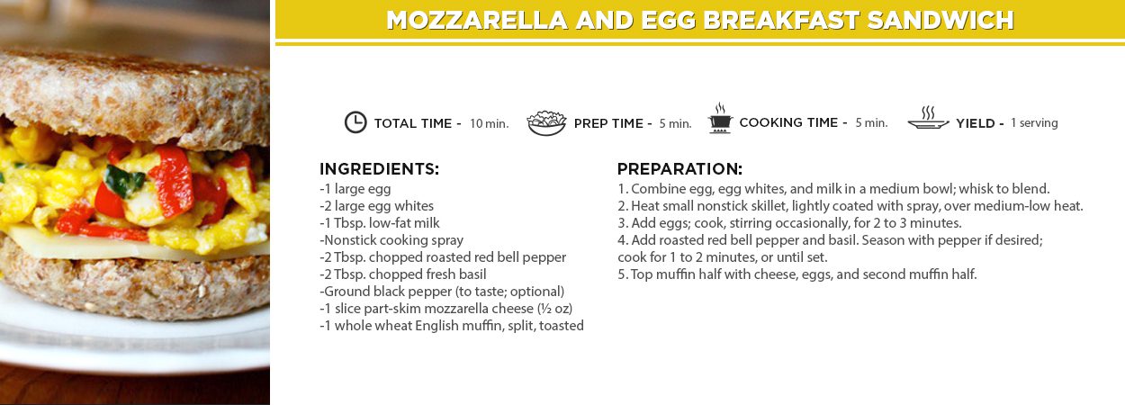 Mozzarella and Egg Breakfast Sandwich