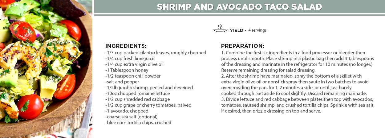 Shrimp And Avocado Taco Salad