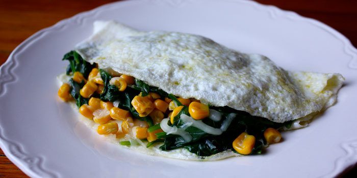 Spinach Omelet with Gouda