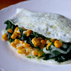 Spinach Omelet with Gouda