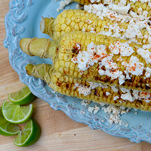 Grilled Corn with Chili, Cheese, and Lime