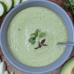 Green Gazpacho with Cucumber and Radishes