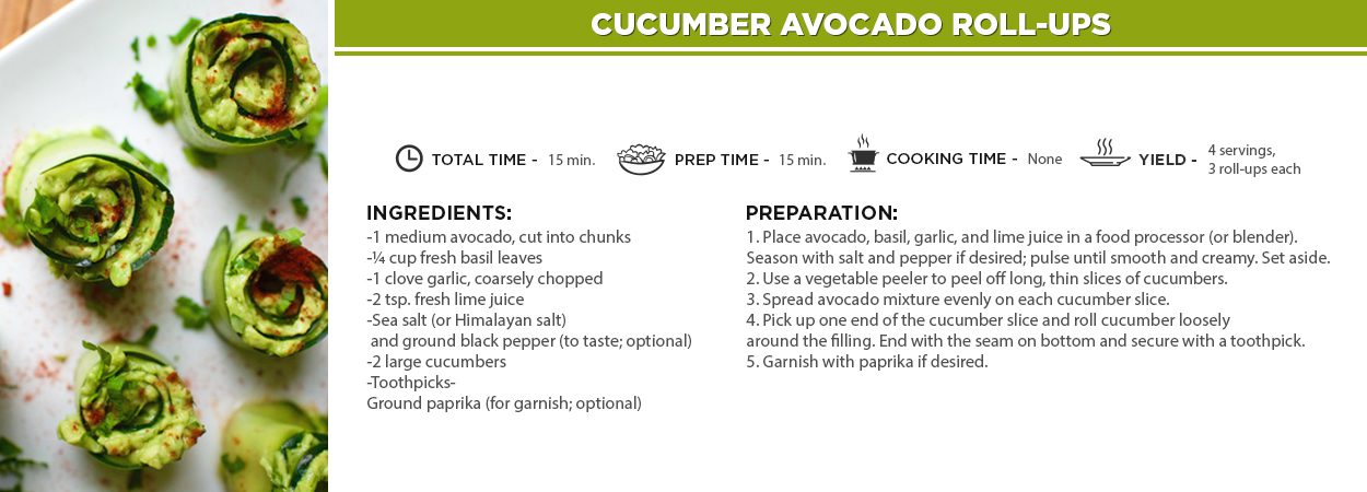 Cucumber Avocado Roll-Ups