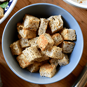Homemade Croutons with Parmesan and Herbs