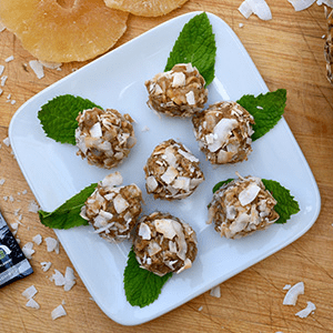 Vanilla Shakeology Macadamia Nut Pineapple Balls