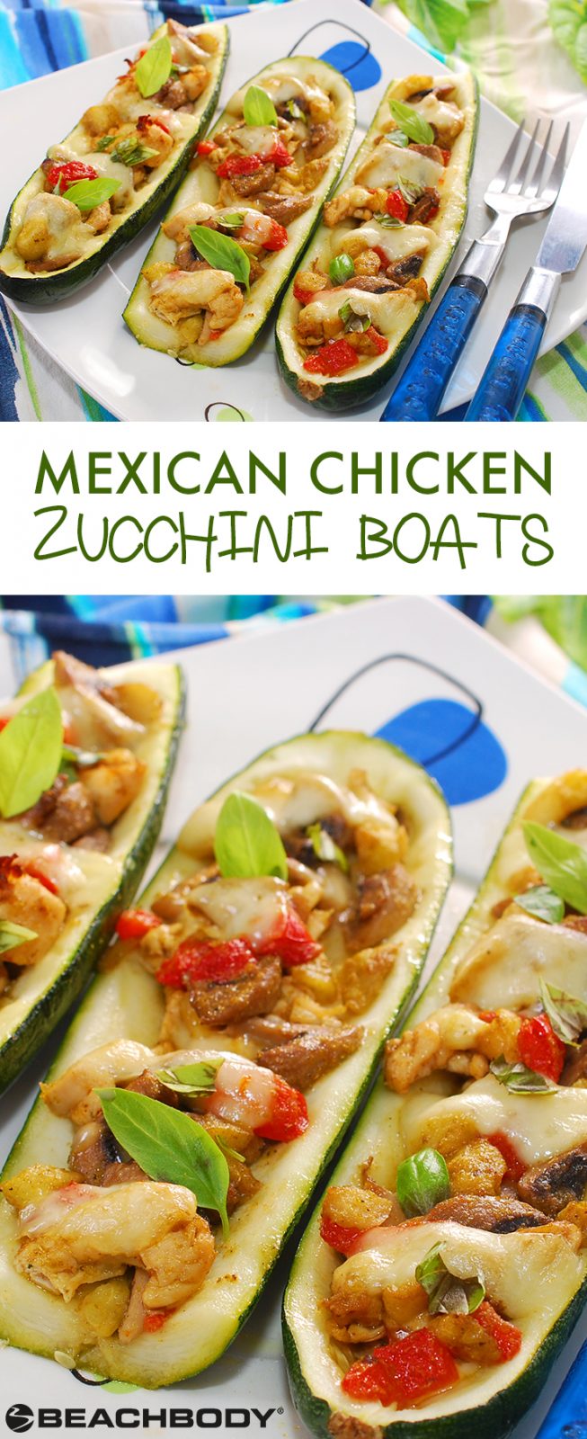 Mexican Chicken Zucchini Boats